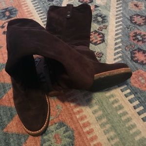 UGG boots brown heeled slouch shearling lined